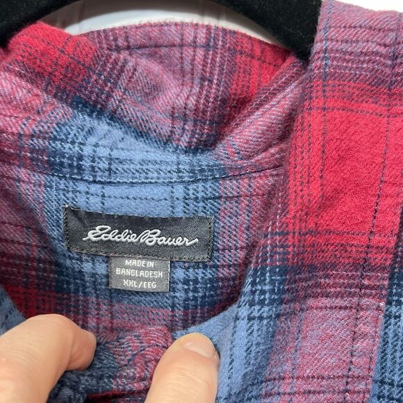 Nwt xxl Eddie Bauer Plaid Long Sleeve Flannel Shirt - Picture 8 of 13
